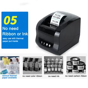 상업용 3 인치 2 대 1 xprinter XP365B pos usb 스티커 바코드 80mm 열 영수증 및 배송 라벨 프린터