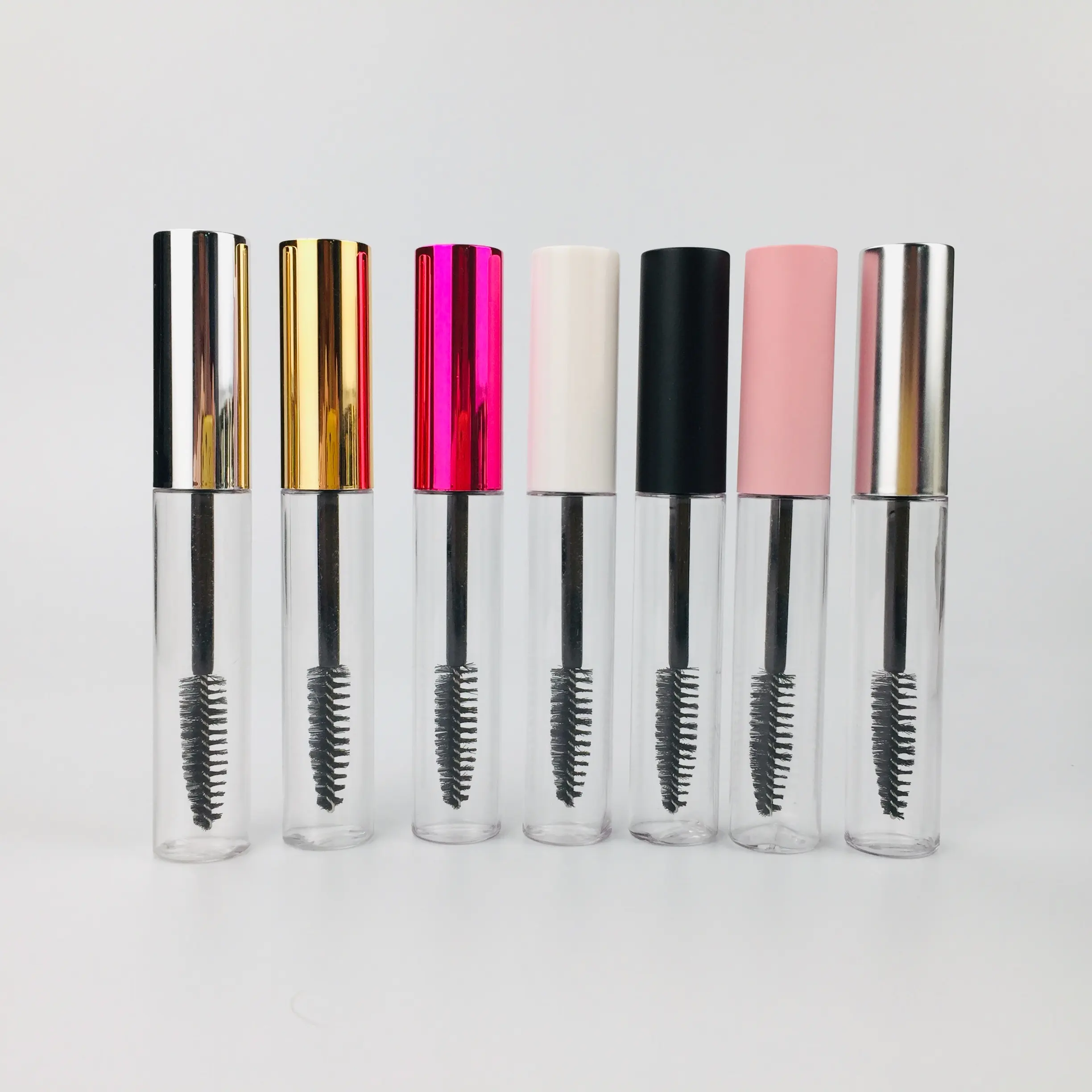 Tubo lucidalabbra 10ml 16x105mm fiale per Eyeliner Mascara tubo per bacchetta rossetto cosmetico oro plastica trasparente vuoto bianco opaco nero rosa
