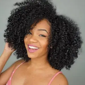 Mongolian Afro Kinky Curly Lace Front Perücke 100% Echthaar Perücke Afro Perücke für Südafrika