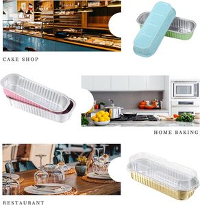 Mini Aluminum Loaf <b>Pan</b> with Plastic <b>Lid</b> and Spoon Perfect for Baking & Takeaway - Product Image 6