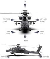 Helicóptero Eléctrico a Escala YXZNRC F11-S AH-64D Apache RC con GPS, Giroscopio de Doble Eje 3D6G, Motor Sin Escobillas y Cámara FPV 5.8G RTF