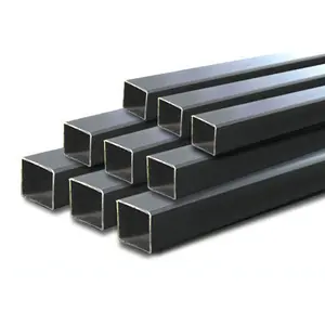 Tubo de acero cuadrado de sección rectangular hueca y cuadrado de carbono negro soldado MS ERW para construcción