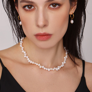 <span class=keywords><strong>Collana</strong></span> di Perle Trendy Bingxin Jewelry, <span class=keywords><strong>Collana</strong></span> di Perle d'Acqua Dolce Irregolari Vere, Girocollo di Perle per Donna, Idea Regalo - Product Image 1
