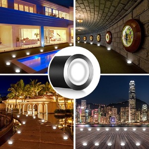 Lampe de terrasse <span class=keywords><strong>solaire</strong></span> LED étanche IP67, lampe souterraine de jardin, lampe encastrée au sol extérieure 32 mm, projecteur d'escalier de patio - Product Image 3
