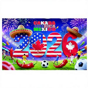 Bandiera Coppa <span class=keywords><strong>del</strong></span> Mondo di Calcio 2026 3x5 Ft, Doppia Cucitura, Impermeabile, Stampa Digitale, Decorazioni per Interni/Esterni, Regali e Souvenir - Product Image 2