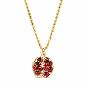 Collana con ciondolo a forma di frutto rosso, gioielli retrò da donna per tutti i giorni, idee regalo - Product Image 1
