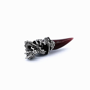 yunnique Dragon Pendant Necklace Stainless Steel Pinkish Purple Gemstone Claw Setting Animal Zodiac For Men And Women Gift - Product Image 2