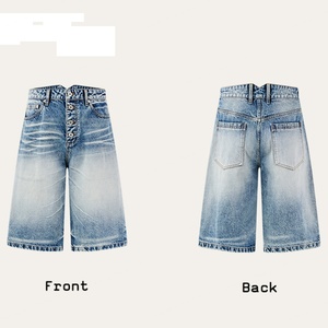 Nouvelle Arrivée Vente en Gros Jorts Personnalisés de Haute Qualité Designer Décontracté Baggy Jeans Hip Hop Short Bermuda Short en Jean pour Homme - Product Image 5