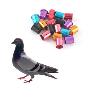 خواتم الطيور من الألومنيوم الجديدة المفرغة التي تدعم المعدن وتُستخدم لتدريب قدم الحمام على شكل حروف مخصصة