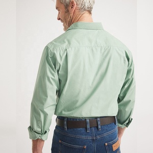 Workshirt <strong>Half</strong> <strong>Button</strong> Light Weight 100%Cotton Long Sleeve Cowboy <strong>Shirt</strong> Tops for Men Western Workshirt - Product Image 5