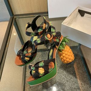 Pineapple Sandalias De Frutas New Design Luxury High Quality Color 2025 Women Bandana Platform <b>Sandals</b> - Product Image 4
