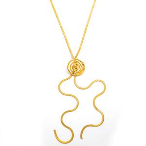 Collar de Estilo Bohemio con Borlas de Acero Inoxidable, Cadena de Serpiente Larga y Moderna de Alta Gama, Joyería de Acero Inoxidable Chapada en Oro de 18k - Product Image 5