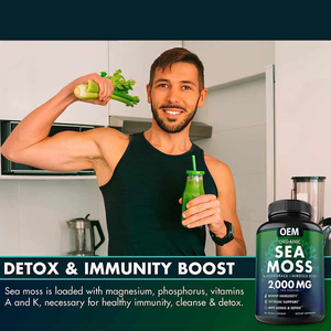 OEM Private Label Organic Irish <strong>Sea</strong> <strong>Moss</strong> Capsules Natural Burdock Root Irish <strong>Moss</strong> and Bladderwrack Capsules - Product Image 2