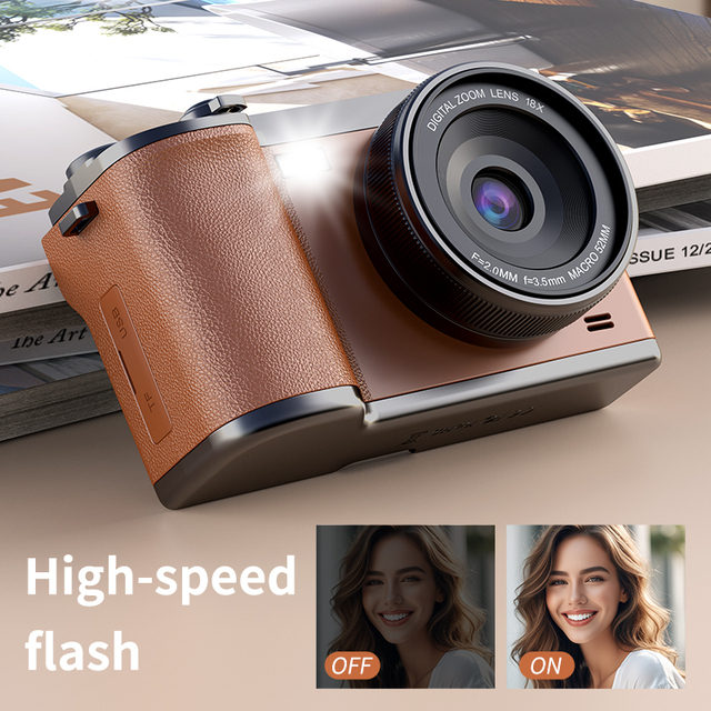 Small Retro Appearance 1080P High Definition Full Set CCD Digital Camera with Adapter for Photography