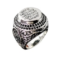Bagues Grossiste Design Vintage Police Arabe Bijoux de Main Matériau Cuivre Vintage Bague Noire Saoudienne Islamique pour Hommes