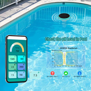 YIERYI YY-1099 7-en-1 Tuya Zigbee Smart Pool Moniteur de qualité de l'eau solaire flottant sans fil <span class=keywords><strong>pH</strong></span> ORP EC TDS SALT CL Testeur de température - Product Image 6