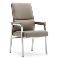 Silla de Oficina Ejecutiva de Cuero de Alta Calidad, Tapizada, Estilo Pastoral, para Iglesia, con Respaldo Medio