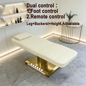 <span class=keywords><strong>Lit</strong></span> <span class=keywords><strong>de</strong></span> Soin Facial Incurvé Luxe, Base Dorée, Mobilier Électrique pour Esthéticienne Salon, Table <span class=keywords><strong>de</strong></span> Massage Cosmétique, <span class=keywords><strong>Lit</strong></span> d'Extension <span class=keywords><strong>de</strong></span> Cils, Spa Beauté - Product Image 3