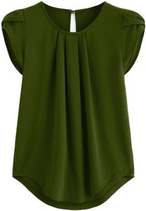 Nouvelle Arrivée Femme : Blouse Plissée Élégante Sans Manches Unie pour Vacances, Style Décontracté - Product Image 3