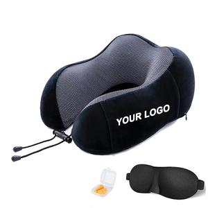 Premium bellek köpük seyahat yastık, uçan araba seyahat yastık için özel Logo ayarlanabilir boyun desteği - Product Image 1