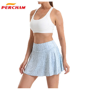 Conception d'impression de sublimation personnalisée vêtements de tennis taille haute à séchage rapide femmes jupes de tennis avec sous-shorts et poches - Product Image 3