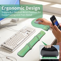 Tapis de souris en mousse à mémoire de forme verte avec repose-poignet, ensemble de tapis de bureau pour gamer, idéal pour le jeu et le bureau, design épuré et confort réduit