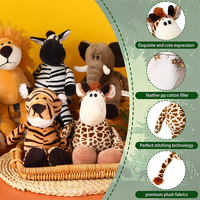 Poupée en peluche personnalisée 25cm animaux de la forêt de la jungle jouets pour enfants girafe éléphant singe lion tigre jouet animal en peluche vente en gros