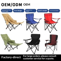 Chaise de camping pliable avec accoudoirs, chaise de pêche, chaise de pique-nique, chaise de plage, confortable, réglable sur quatre positions, pour le loisir