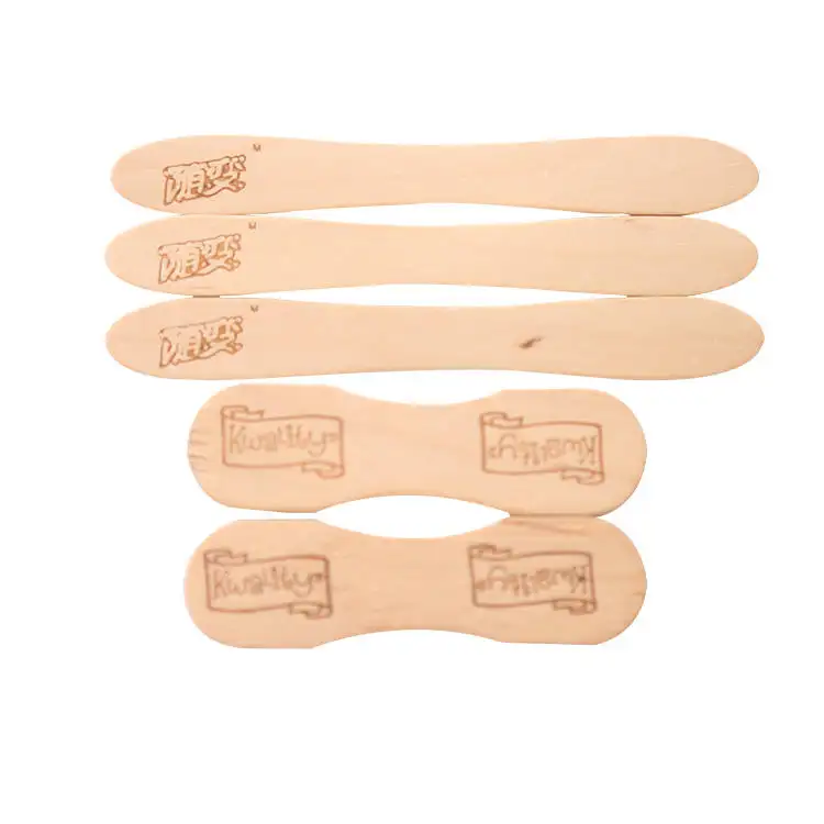 Hot stamp engraved wooden ice cream scooper perfect disposable ice cream wooden spoon