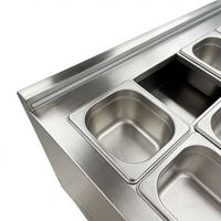 Réfrigérateur de Comptoir en Acier Inoxydable pour Restaurant, Table de Travail Congélateur pour Salades, Sandwichs et Pizzas