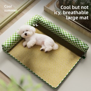 Cama Ortopédica Refrigerante <span class=keywords><strong>para</strong></span> Mascotas en Forma de L, Colchoneta de Seda Helada Autorrefrigerante con Espuma de Alta Densidad <span class=keywords><strong>para</strong></span> <span class=keywords><strong>Perros</strong></span> y Gatos - Product Image 5