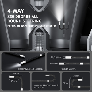 Boroscopio de Video HD Estable con Manos Libres, Cámara Industrial Flexible de 6 mm de Diámetro para Reparación de Vehículos Eléctricos, Inspección de Fundición RVI - Product Image 5