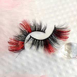 Setrip warna-warni Logo pribadi ekstensi bulu mata warna kualitas tinggi 3d 15mm 25mm dengan ekstensi bulu mata berkilau - Product Image 3