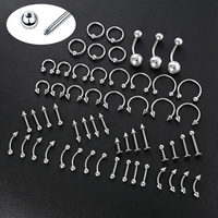 Piercing de lèvre, de langue, de nez, de septum en acier chirurgical, en forme de fer à cheval, vente en gros, bijoux de piercing personnalisés à la mode