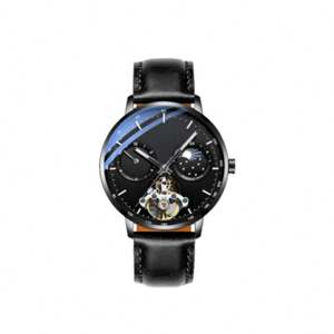 Montre automatique de luxe dorée ajourée pour hommes, montre mécanique lumineuse avec phases de lune - Product Image 6