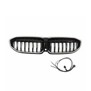 3 Series G20 LED phía trước lưới tản nhiệt Kim Cương Phong cách đơn/đôi dòng ABS LED bóng đen phía trước nướng cho BMW 3 Series G20 2019-2022 - Product Image 1