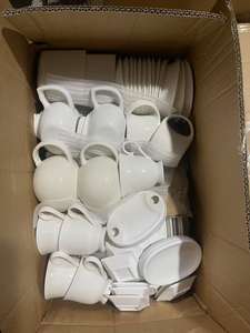 مزيج 2025 من الأطباق والصحون وأطقم العشاء المصنوعة من السيراميك الأبيض والبورسلين، متوفرة في كرتون بسعر رخيص - Product Image 6