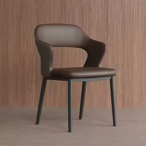 2025 mới hiện đại Trọng lượng nhẹ sang trọng thoải mái ăn uống ghế kim loại chân da bọc đệm tay vịn di động cho phòng tắm - Product Image 3