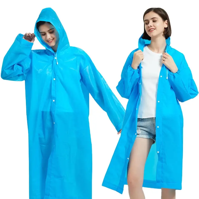 Logotipo personalizado impresso Eco Friendly biodegradável reutilizável Raincoat Poncho Eva Waterproof Rainwear