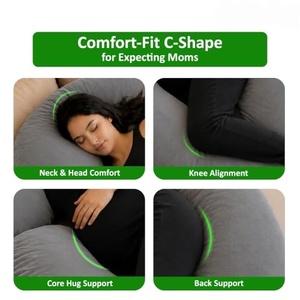 Oreiller de grossesse en forme de G avec housse amovible, coussin de maternité pour un soutien complet du corps, idéal pour dormir sur le côté - Product Image 2