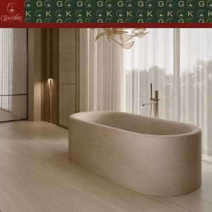 Bañera Independiente GOLDKING Popular de Travertino Natural, Tallada en Piedra Sólida para Decoración Interior de Villas y Apartamentos de Lujo - Product Image 2