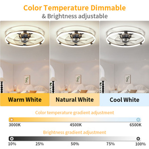Ventilateurs de plafond de chambre à coucher intelligents à LED modernes, 6 vitesses, marche avant/arrière, gradation infinie, télécommande et contrôle par application, moteur CC en fer, 7 pales - Product Image 3