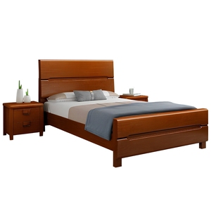 Set Camera da <span class=keywords><strong>Letto</strong></span> Moderno in Legno con Struttura <span class=keywords><strong>Letto</strong></span> in Legno Massello e <span class=keywords><strong>2</strong></span> Comodini, Robusto <span class=keywords><strong>Letto</strong></span> con Base a Doghe per Arredamento Casa - Product Image 1