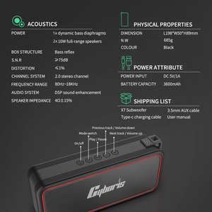 Altavoz Inalámbrico X7 de 20W - Resistente al Agua IPX7, Batería de 24H, Bajos Profundos, TWS para Sonido Estéreo, Diseño Portátil - Product Image 6