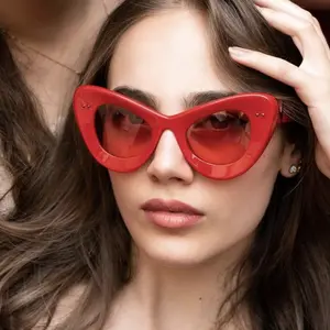 Солнцезащитные очки женские большого размера, винтажные очки кошачий глаз в стиле ретро, с леопардовым принтом