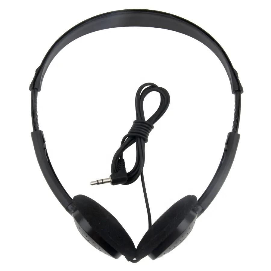 Cheap Disposable 3.5mm Wired Headphone Earphones for Airplane School Hospital Students