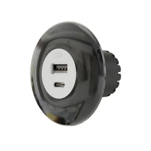 Flush Mount pengisi daya Usb mobil 12 Volt 24 Volt, Soket Daya pengganti Usb tahan air Qc3.0 Pd3.0 Output 12 V/24 V 4.8A 3.1A