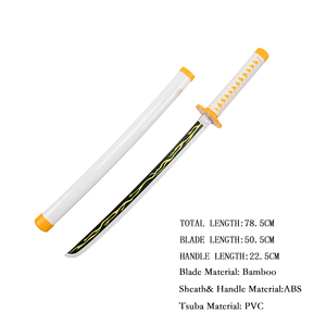 Hot Demon Slayer Agatsuma <span class=keywords><strong>Zenitsu</strong></span> Kidults Jeu de rôle En Bois Anime Prop Sécurité Court Mini <span class=keywords><strong>Katana</strong></span> Jouet Épées pour Cosplay Garçons Filles - Product Image 5