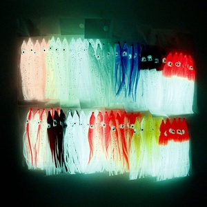 5 cái mồi câu bạch tuộc bằng nhựa mềm phát sáng nước mặn 90mm Mồi câu mực ống cao su - Product Image 2