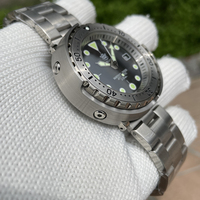 Jam Tangan Otomatis Pria STEELDIVE 300M Tahan Air SD1986 Desain Baru Bezel Baja 47.5mm Casing Baja Tahan Karat Tuna NH35 untuk Menyelam